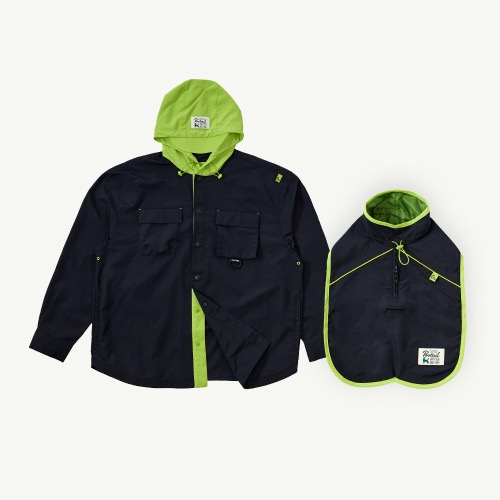 [포브테일] 후디 셔츠 자켓 + 도그 코트 SET